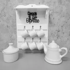 Conjunto bule depois do café eu me expresso provençal com açucareiro