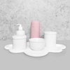 Kit Higiene C/ Garrafa Térmica Rosa E Bandeja Nuvem