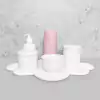 Kit Higiene C/ Garrafa Térmica Rosa E Bandeja Nuvem
