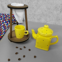 Kit Bule Café Individual Provençal Amarelo Poá Preto - comprar online