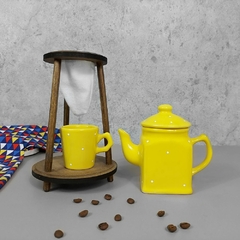 Kit Bule Café Individual Provençal Amarelo Poá