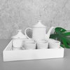 Jogo Café Com Bandeja Quadrada Espelhada Branco