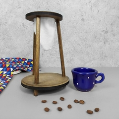 Kit Café Individual Jumbo Cobalto Poá - comprar online