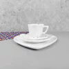 Conjunto Prato Coração Flor Branco Poá