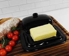 Manteigueira Retangular Baixa Preto - comprar online