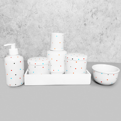 Kit Higiene C/ Moringa Cilindrica E Bandeja Quadrada Branco Poá - comprar online