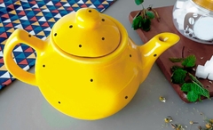 Bule De Cha 700 ml Amarelo Poá Preto na internet