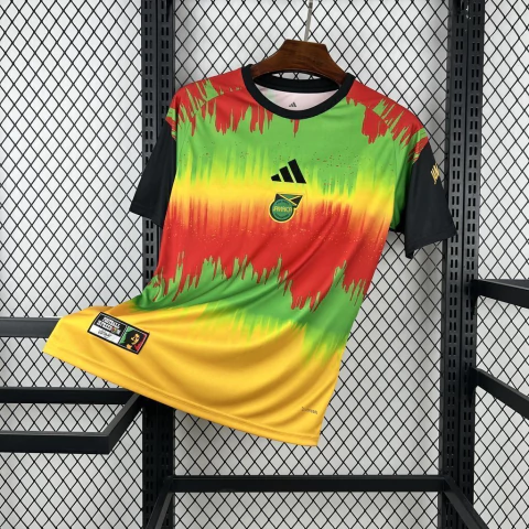 Camisa Jamaica 2026 - Pré Jogo - Verde, Vermelha e Amarela - Torcedor Masculino