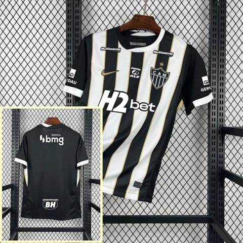 Camisa Atlético Mineiro 2026/27 - Todos os Patrocínios - Preta e Branca