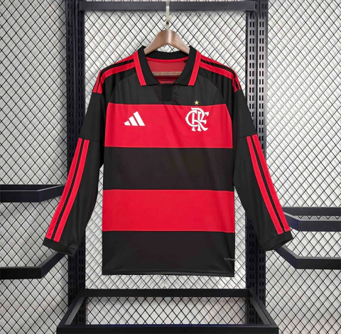 Camisa Flamengo 2026/27 - Manga Longa - Vermelha e Preta - Torcedor Masculino