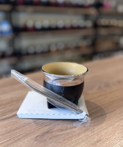 MATE PAMPA CAMIONERO COLOR NEGRO INTERIOR PVC - Yerba Canarias Roca