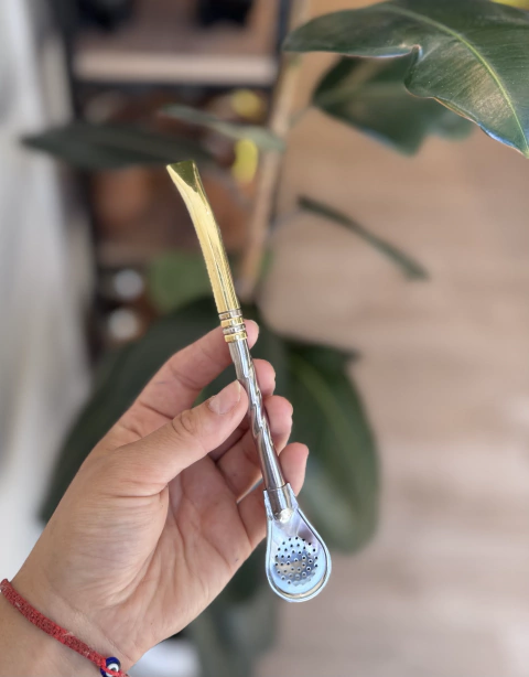 Bombilla cincelada pico loro acero y bronce - comprar online