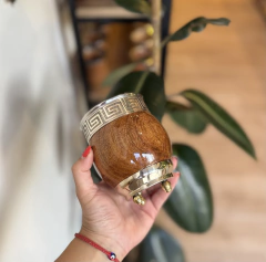 Imperial algarrobo exclusivo con base y esferas bronce