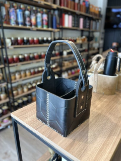 Canasta GAJO PELOTA cuero premium NEGRA