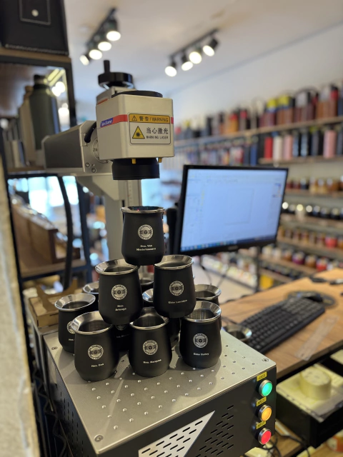 Pack 20 mates acero grabados con tu MARCA