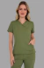 Conjunto Scrub Feminino Transpassado Manga Curta Tecido Tecnológico - Verde