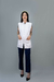 Jaleco Cavado Gola Padre com Zipper - Branco - Moda Branca | Jalecos | Scrub's | Uniformes Profissionais