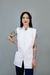 Jaleco Cavado Gola Padre com Zipper - Branco - comprar online