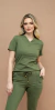 Conjunto Scrub Feminino Manga Curta Tecido Tecnológico - Verde Militar - comprar online