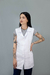 Jaleco Acinturado Cavado com Gola - Branco e Lese - comprar online