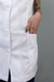 Jaleco Acinturado Cavado com Gola - Branco e Lese - Moda Branca | Jalecos | Scrub's | Uniformes Profissionais