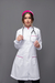 Jaleco Acinturado Gola Padre Friso Pink - Branco - Moda Branca | Jalecos | Scrub's | Uniformes Profissionais