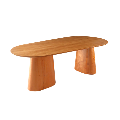 Mesa de Jantar Oval Tampo Laminado Madeira Montreal 220cm