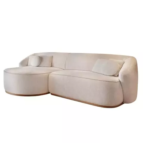 Sofá Fixo Blend com Chaise Linho Cru - comprar online