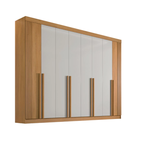 Guarda Roupa Casal Dyamond Ripado 8 Portas 100% MDF - comprar online