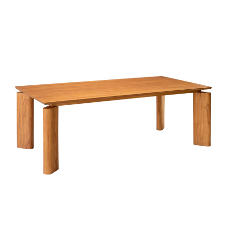 Mesa de Jantar Retangular Mavie em Madeira Maciça e Laminado de Madeira Cinamomo 1,80m - comprar online