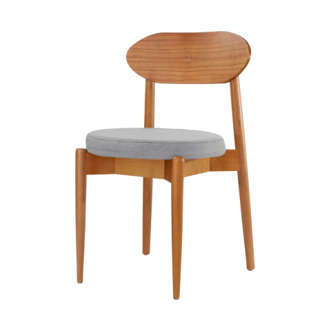 Cadeira Aiko Kit com 02 em Madeira Maciça e Linho Cinza - comprar online
