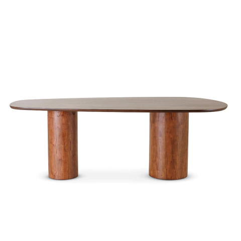 Mesa de Jantar Cedro Orgânica Base em Madeira Lisa Tampo Laminado de Madeira - comprar online