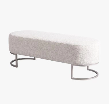 Recamier Encante Base Metal Champagne Linho Off White - comprar online