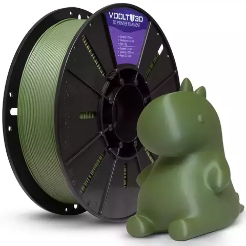 Filamento PLA Velvet Verde Oliva Fosco - 1kg 1,75mm Voolt 3D