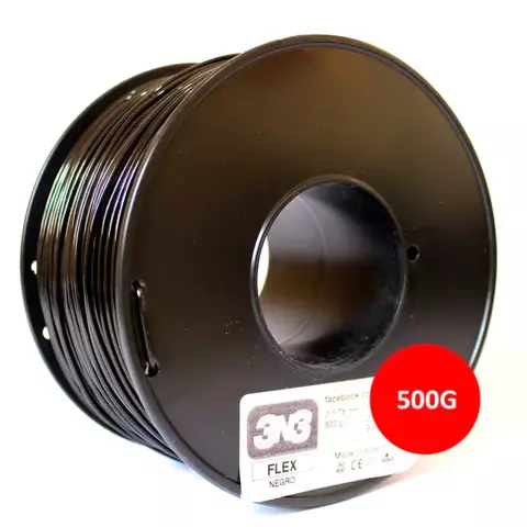Filamento TPU Preto - 500g - 1,75mm - 3NFlex