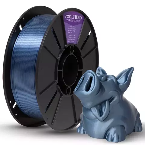Filamento V-SIlk Azul Titanium - 1kg - 1,75mm - Voolt 3D