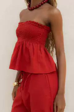 top flores - vermelho