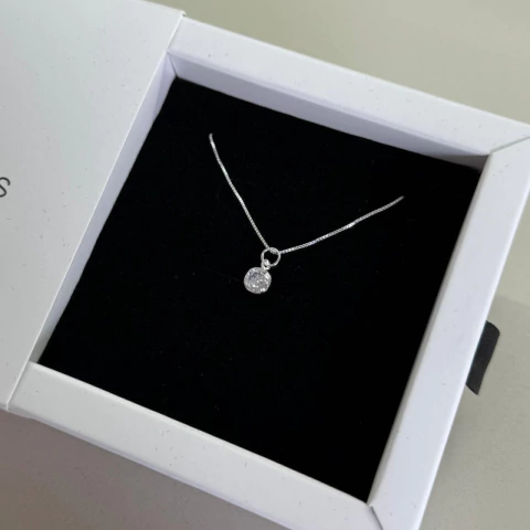 Colar ponto de luz cristal 6mm 45cm