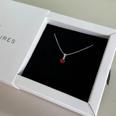 Colar ponto de luz vermelho 5mm 40cm