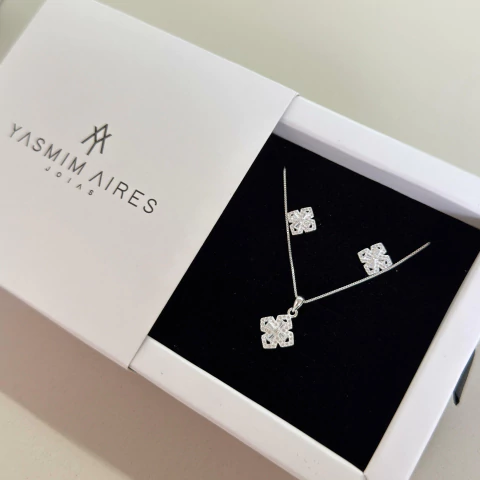 Conjunto flor 4 pétalas 45cm