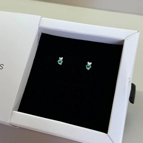 Brinco infantil ursinho e coração acqua