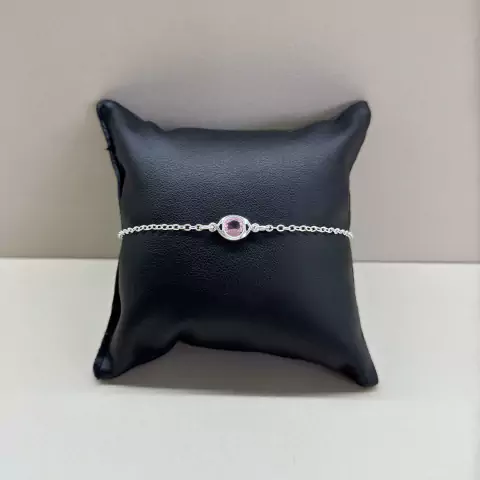 Tornozeleira entremeio zircônia rosa 7mm