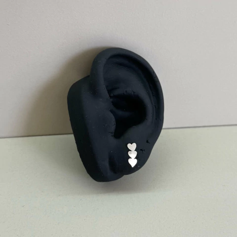 Brinco 3 corações 12mm