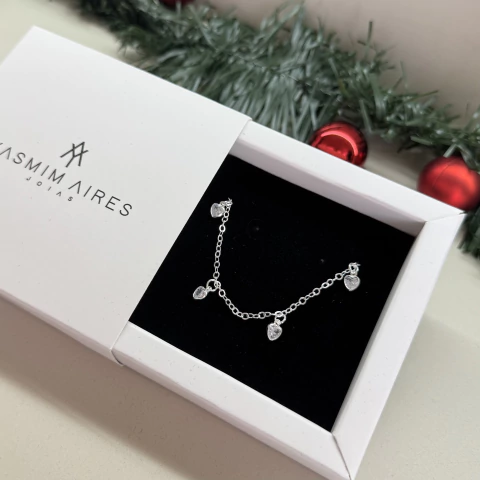 Pulseira zircônias coração