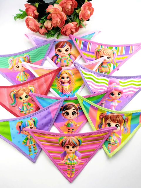 Bandana P boneca colorida c/10 unds - comprar online