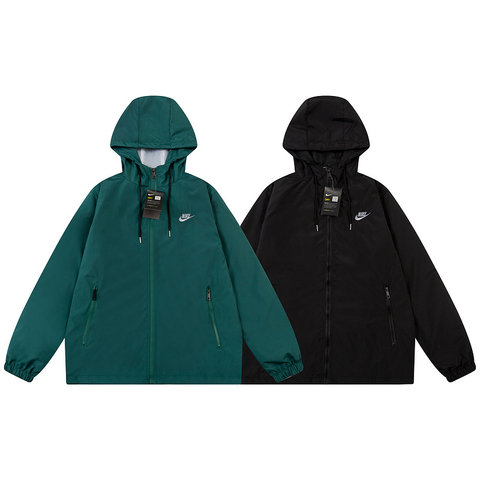 Jaqueta, Corta Vento, Nike, Preto, Verde, Therma-FIT, Minimalista, Urbano, Moderno, Estilo, Conforto, Proteção, Capuz Ajustável, Bolsos com Zíper, Versatilidade, Presente, Qualidade, Design Diferenciado