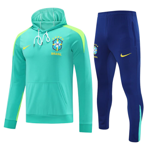 conjunto Brasil Nike, conjunto masculino Nike, conjunto Nike moletom Brasil, moletom verde Brasil, calça azul marinho Nike, conjunto Nike 24/25, conjunto masculino moletom Nike, Nike Brasil 2025, roupa esporte Brasil, conjunto Nike para treino, conjunto p