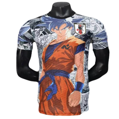 Camisa Japão Dragon Ball Adidas, Camisa Goku estampada, Camisa Dragon Ball Japão 25/26, camisa masculina Adidas Goku, camiseta futebol Japão 2025/2026, camisa seleção Japão 2025, camisa Goku futebol, camisa jogador Dragon Ball, camisa branca e cinza Adida