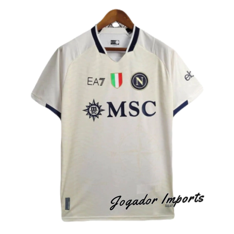 Nova Camisa, Napoli, EA7 Edição Especial 2024/2025, Torcedor, Masculina, Bege, Moderna, Inovadora, Aeroready,Tailandesa, Nome, Numero, Personalizada, Serie A, original, oficial, pronta entrega