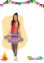 Vestido Caipira Junino Tulipa Quadriculado Adulto